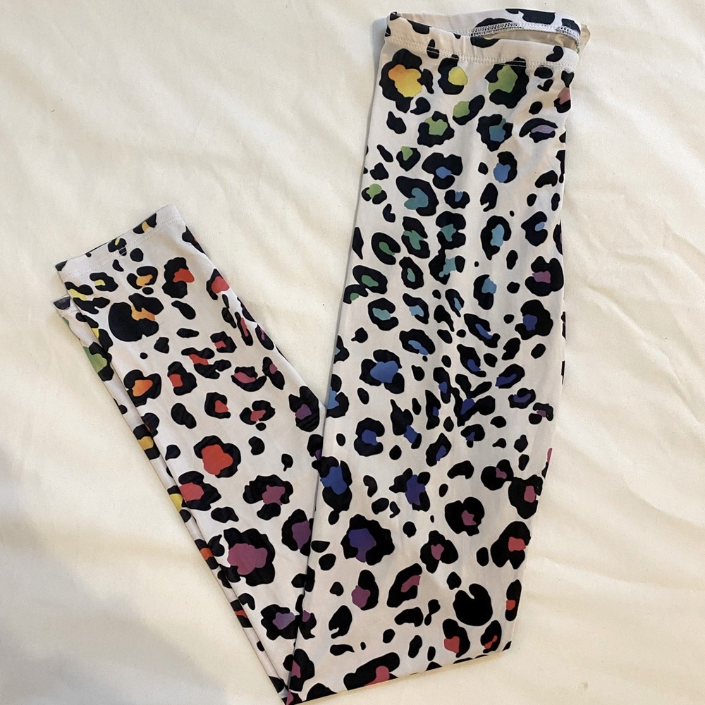 KTOO Rainbow Leopard Leggings Size Small